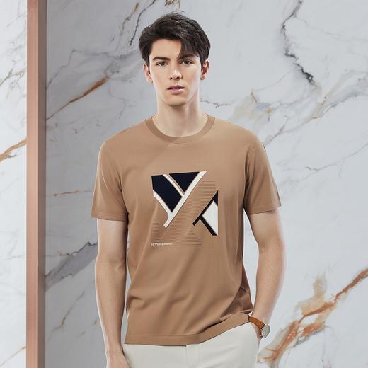 【高端系列】柒牌短袖T恤男2024夏季新款伊力特透气圆领休闲上衣	126T71690 商品图1