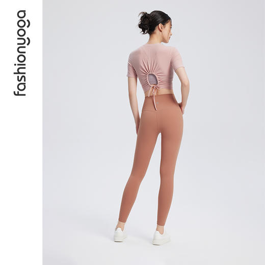 凡圣瑜伽抽褶镂空短袖外搭F14313 商品图3