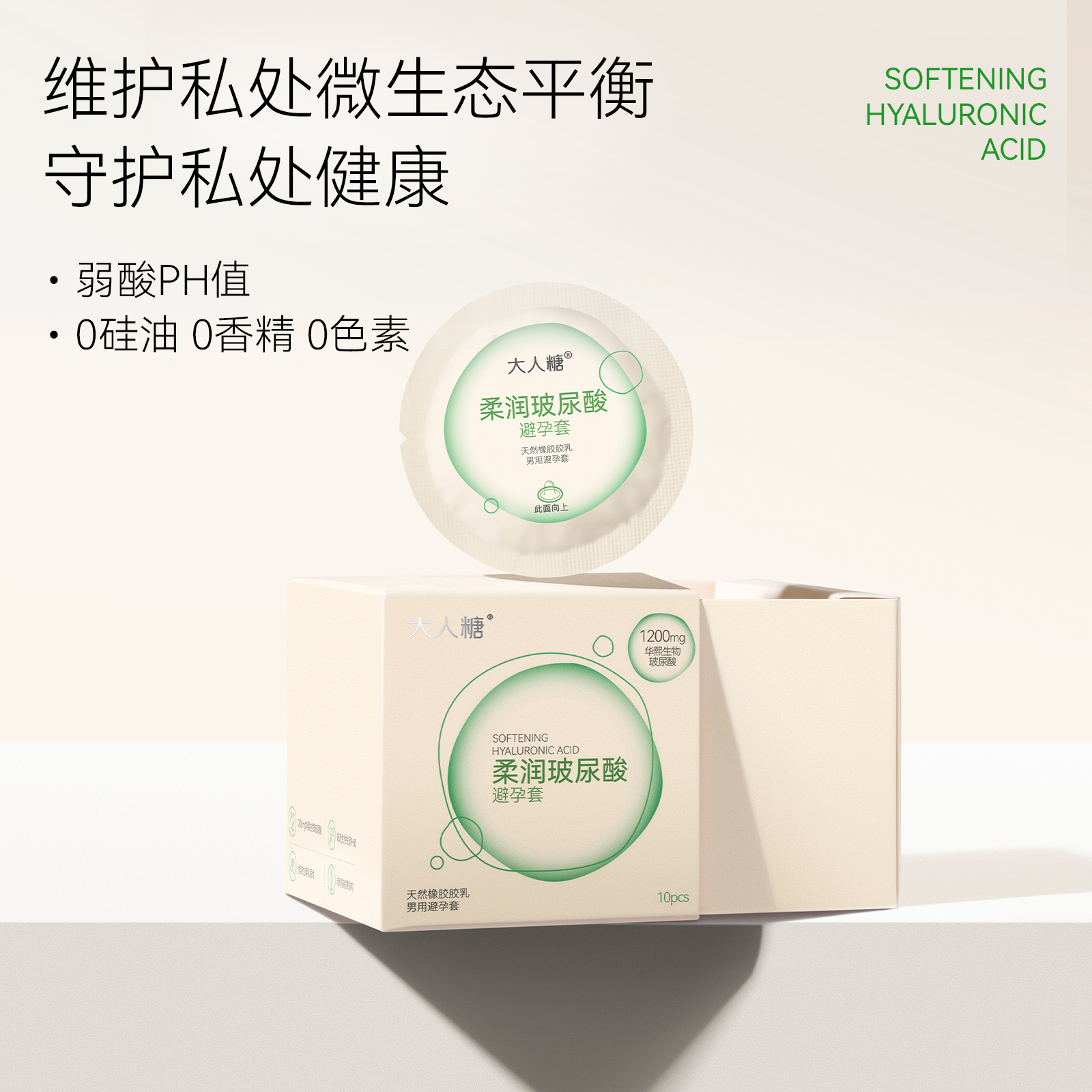 大人糖 水润超薄 玻尿酸安全套
