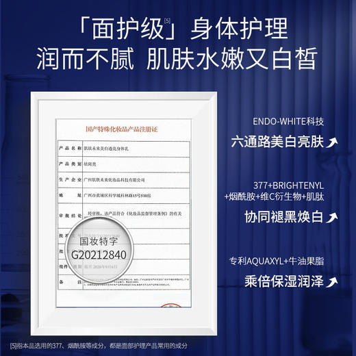 肌肤未来377美白淡斑透亮身体乳200g 烟酰胺清爽补水提亮滋润干燥 心选到家 商品图1