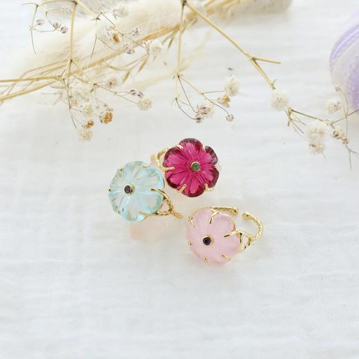 北京仓｜Leticia Ponti-Bague Iris-粉色玉髓 花朵 戒指［法国设计师］ 商品图2