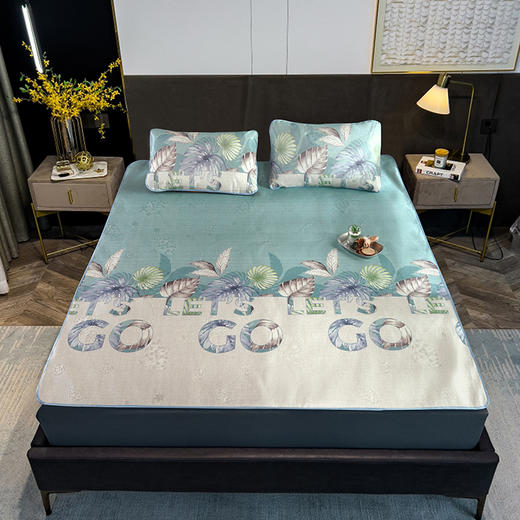 【紫韵家纺】紫韵 凉感因子印花冰丝席 ZY-BT1268 180*200cm 商品图2