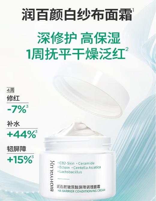 润百颜 玻尿酸屏障调理白纱布面霜30g/60g 敏肌修护面霜 商品图0