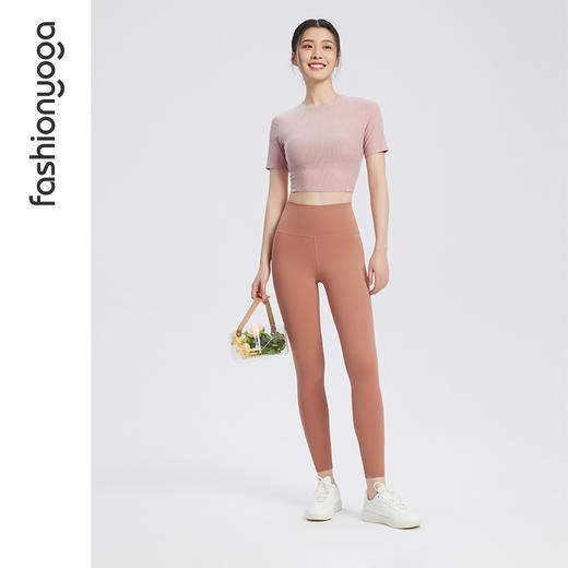 凡圣瑜伽抽褶镂空短袖外搭F14313 商品图2