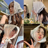 【法式三角巾】女士蕾丝 夏季防晒薄款透气百搭时尚头巾 飘带头发带丝巾 商品缩略图1