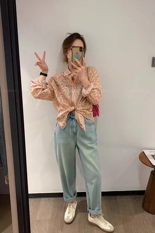 老米优品🌸gao品质！法式夏日《韩代款 粉色碎花纯棉防晒衬衫》100%棉，来去缝工艺考究，谁不爱碎花！CY240515A 商品图8
