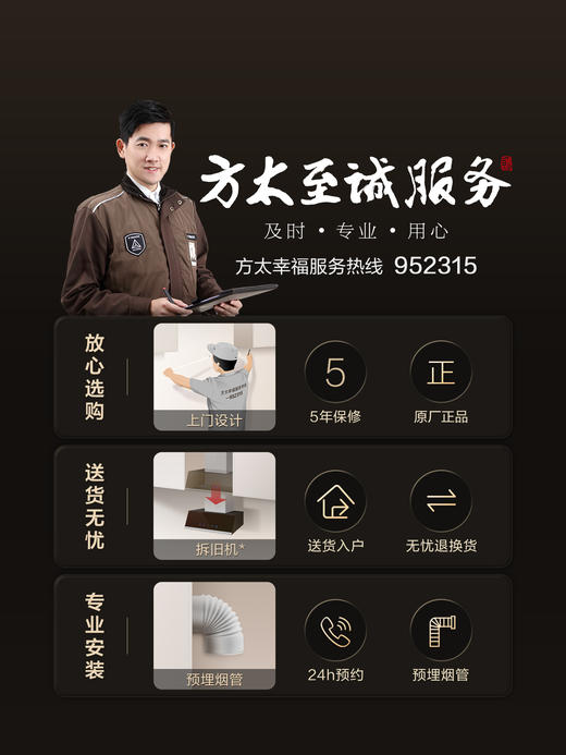 方太24m³巡航风量JCD15T+02-TH29B变频侧吸式烟灶套装挥手开关家用抽吸油烟机燃气灶套餐5.2kw官方正品 商品图2