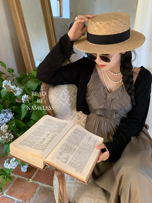 Read Nameless/贵妇缎吊带裙（孕妇可穿）+来塞尔开衫黑色 商品图6