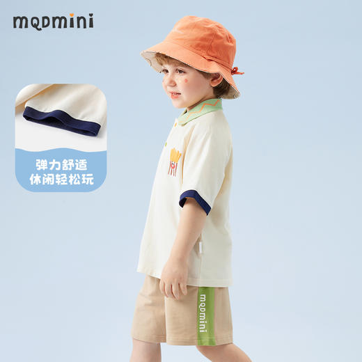 【两件套】【90-140】【MQDmini】男童短袖套装中小童撞色拼接卡通 商品图7