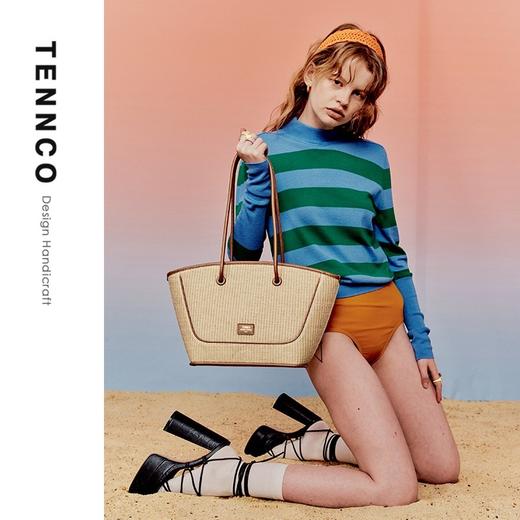 TENNCO 「菜篮子」小众设计编织托特包度假大容量草编包单肩女包 商品图4