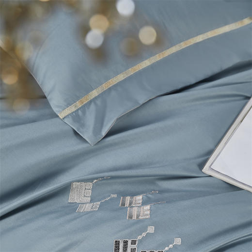 【紫韵家纺】紫韵 “柏拉图”长绒棉床饰套件 英伦灰 被套 200*230cm 商品图4
