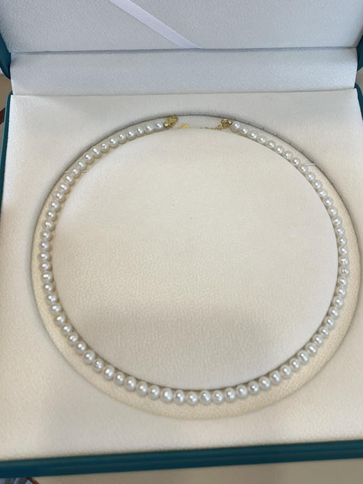 520团购款 水贝珠宝园定制 5.5mm点位白光珍珠项链 微中瑕 巴洛克 商品图0