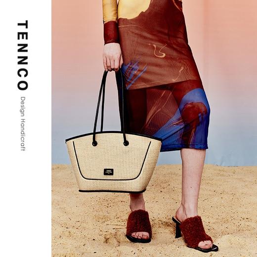 TENNCO 「菜篮子」小众设计编织托特包度假大容量草编包单肩女包 商品图2