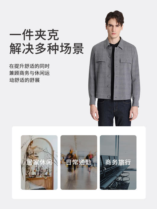 callisto灰色绵羊毛混纺夹克棉夹克 STFEJ203C 商品图4