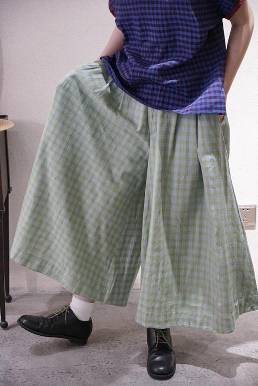 MAKU textiles｜格子图案阔腿裤裙裤(棉衬里) 商品图3