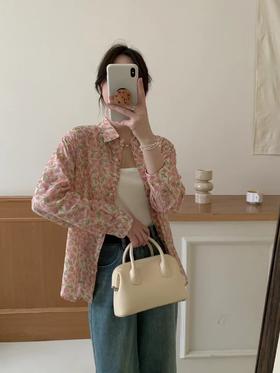 老米优品🌸gao品质！法式夏日《韩代款 粉色碎花纯棉防晒衬衫》100%棉，来去缝工艺考究，谁不爱碎花！CY240515A