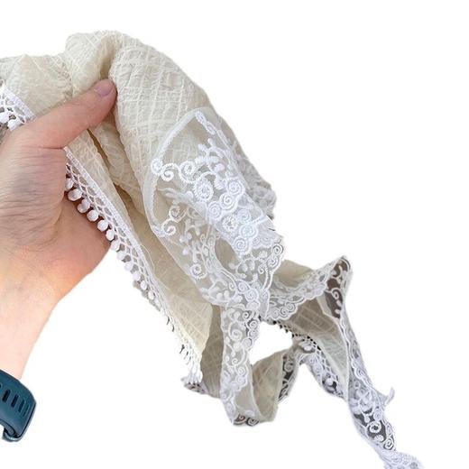 【法式三角巾】女士蕾丝 夏季防晒薄款透气百搭时尚头巾 飘带头发带丝巾 商品图4