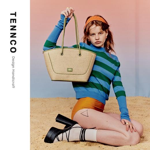 TENNCO 「菜篮子」小众设计编织托特包度假大容量草编包单肩女包 商品图5
