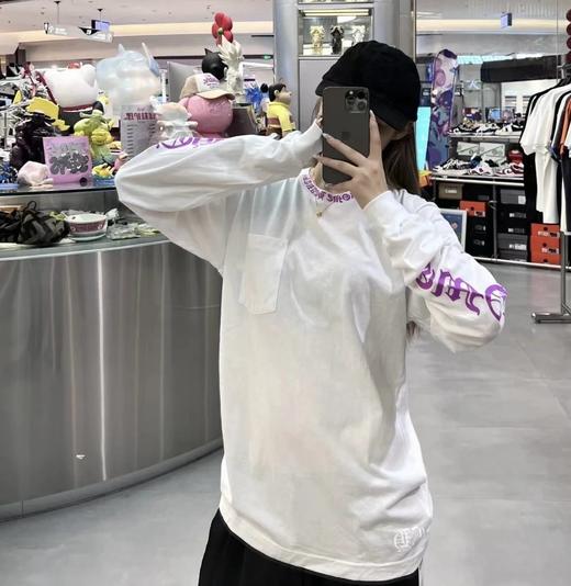 特价不退换 克罗香港限定系列  长袖/短袖T恤  紫色梵文印花  男女同款 商品图3