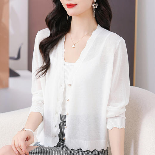 CC101-90956冰丝针织空调外套女士夏季短披肩薄款配裙子2024小外搭防晒开衫 商品图2