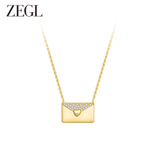 ZEGL设计师925银小情书系列情侣信封项链女2024新款高级感锁骨链 商品图1