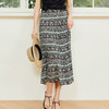 玳莎印花长款真丝半裙2024夏季新款高腰显瘦轻薄休闲度假风蛋糕裙  EB34307 商品缩略图0