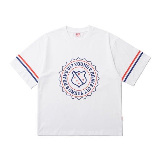 U17 徽章图案印花T恤 白色 商品图0
