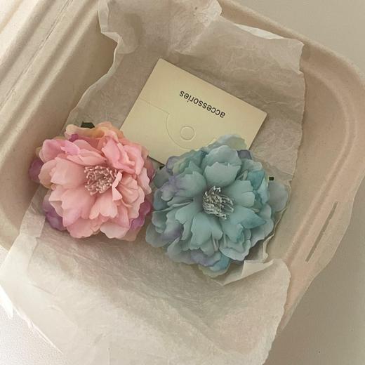 【仿真花氛围感晕染牡丹发夹】牡丹花发夹森系侧边夹，鸭嘴夹气质2025高颜值网红夹子，气质甜美发夹发饰仙女款QQ 商品图11