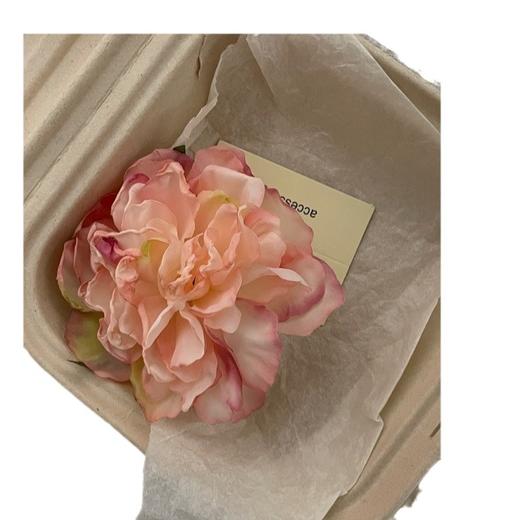 【拍照氛围感神器，古风牡丹花发夹】发夹焦边干枯牡丹氛围感，拍照鸭嘴夹侧边气质发饰头饰品QQ 商品图6