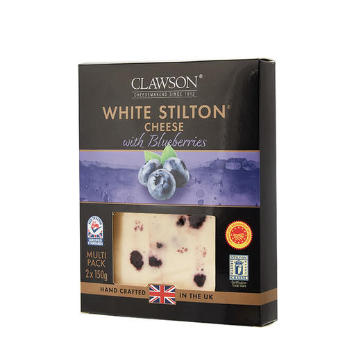 MM 山姆 CLAWSON英国进口 蓝莓风味白色斯蒂尔顿甜品奶酪（再制奶酪）150g*2 商品图2