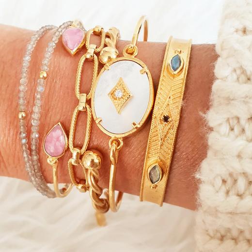 北京仓｜Leticia Ponti-Jonc Gayane-拉长石 手镯［法国设计师］ 商品图1