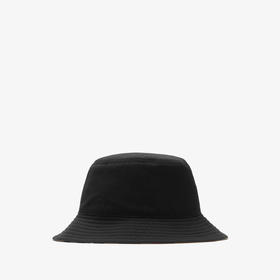 【一】BURBERRY 巴宝莉 男女通用双面两用棉质混纺渔夫帽 黑色 8083528 A1189