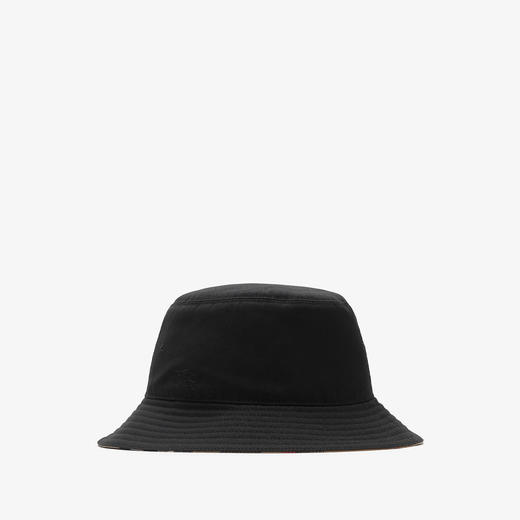 【一】BURBERRY 巴宝莉 男女通用双面两用棉质混纺渔夫帽 黑色 8083528 A1189 商品图0