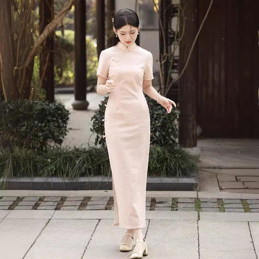 粉色蕾丝改良素雅旗袍GR1096 商品图3