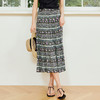 玳莎印花长款真丝半裙2024夏季新款高腰显瘦轻薄休闲度假风蛋糕裙  EB34307 商品缩略图2