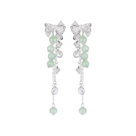 蝴蝶结长款流苏耳环新中式旗袍配饰LY 商品图4