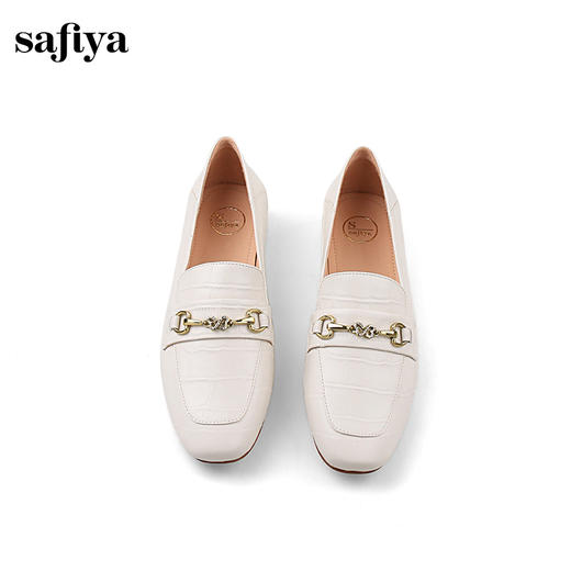 Safiya/索菲娅2024复古金属扣真皮石头纹通勤单鞋 SF41112413 商品图7