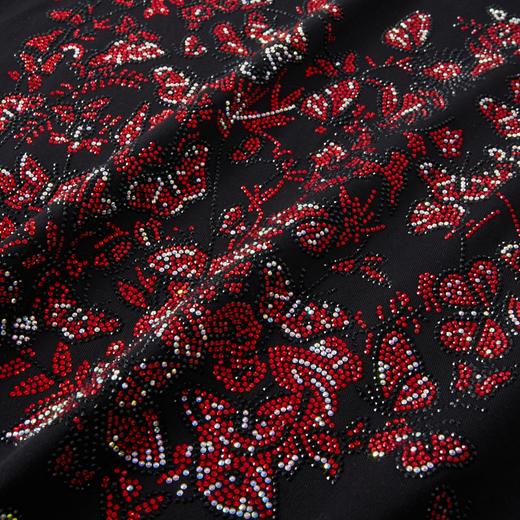 PINLI品立2024夏季新款男士烫钻短袖T恤潮牌满蝶休闲国潮上衣体恤BG242111049 商品图2