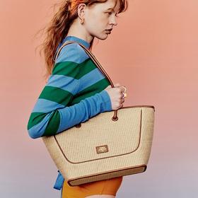 TENNCO 「菜篮子」小众设计编织托特包度假大容量草编包单肩女包