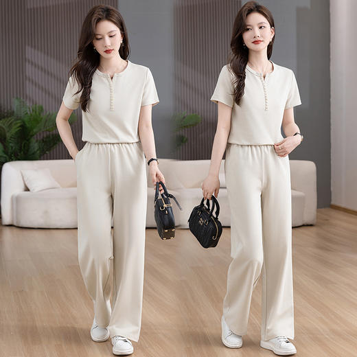 时尚纯色，多扣休闲套装HR-KSM8507 商品图2