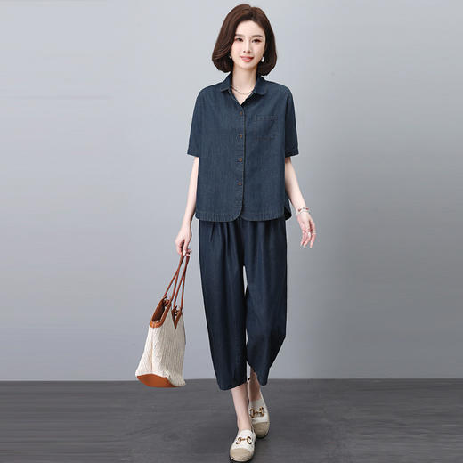 中年妈妈薄款牛仔套装，时尚减龄洋气两件套HR-YJT85032 商品图2