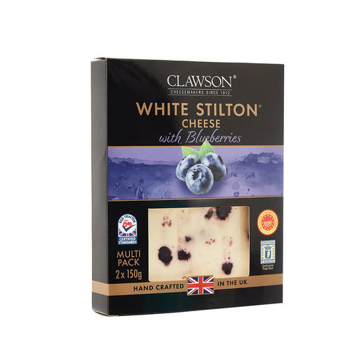 MM 山姆 CLAWSON英国进口 蓝莓风味白色斯蒂尔顿甜品奶酪（再制奶酪）150g*2 商品图3