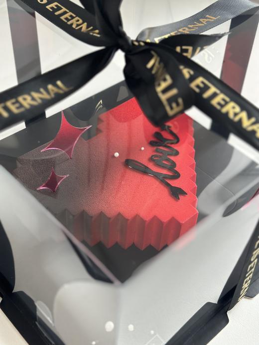 法式慕斯蛋糕 | 香草甜杏 - 黑红像素爱心 商品图0