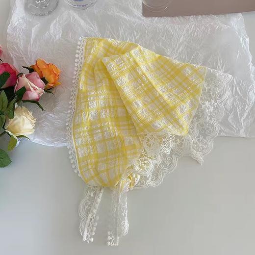 【法式三角巾】女士蕾丝 夏季防晒薄款透气百搭时尚头巾 飘带头发带丝巾 商品图10