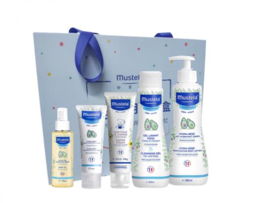 【新生儿明星礼盒】妙思乐婴幼儿洗护礼盒5件套套装儿童婴儿沐浴露面霜套盒二合一护肤 商品图2