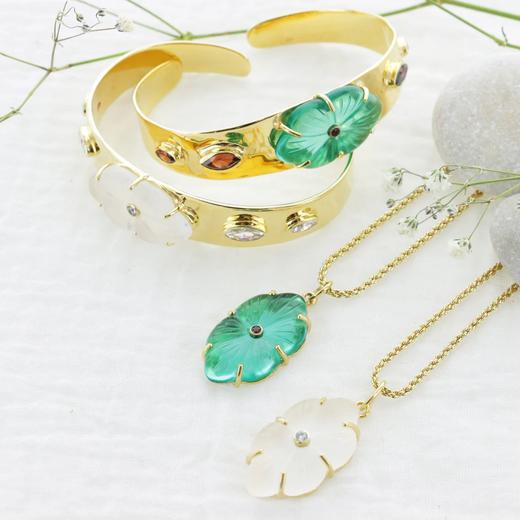 北京仓｜Leticia Ponti-Collier Camila-磷灰石色 水晶 花朵 项链［法国设计师］ 商品图2