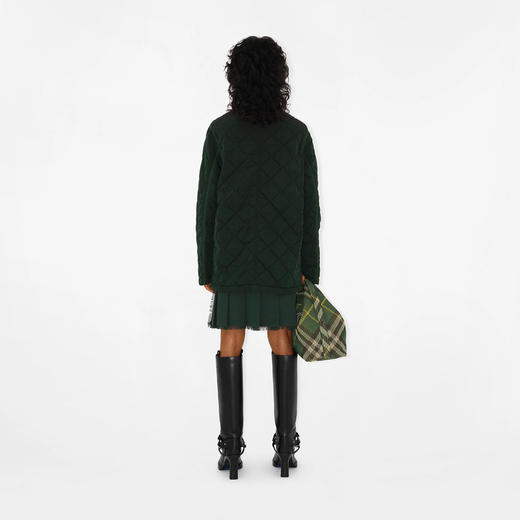 BURBERRY 巴宝莉 女士短款绗缝尼龙轻便大衣棉服 绿色 8081107 B8636 商品图3