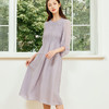 玳莎圆领气质真丝连衣裙2024新款夏季收腰高腰显瘦打揽设计感裙子  EB35202 商品缩略图2