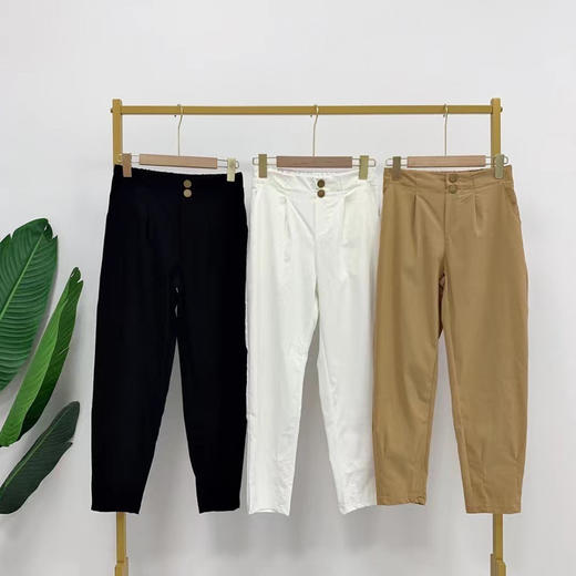 天丝冰感棉休闲萝卜裤 夏季休闲九分裤 轻薄弹力舒适不变形 慵懒随意简洁 日常通勤百搭 商品图0