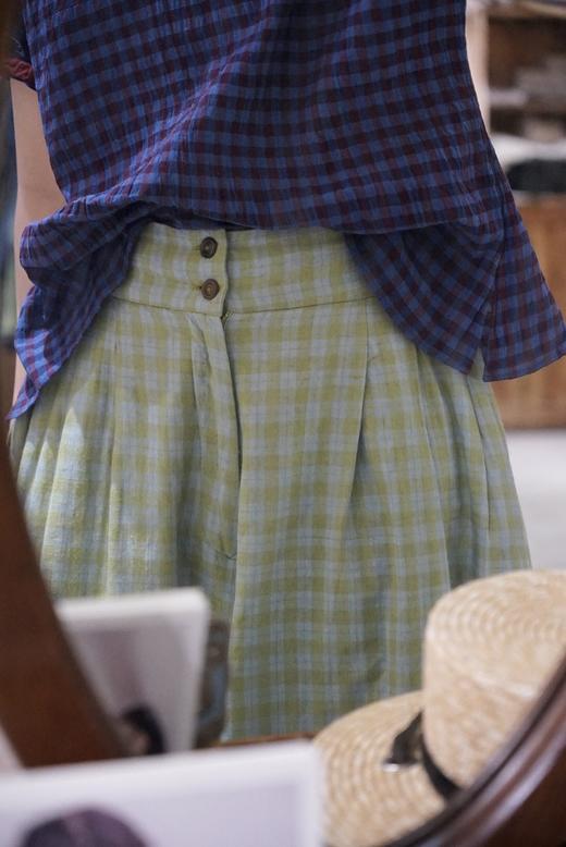 MAKU textiles｜格子图案阔腿裤裙裤(棉衬里) 商品图5